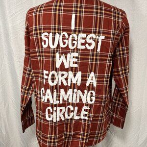 Cakeworthy Hocus Pocus Flannel Shirt XL Mary Sanderson Plaid Disney NWT